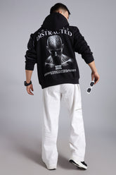 Socially-distracted, Black hood.