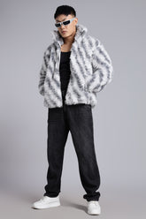 White Faux-Fur Jacket