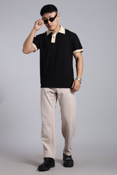 Black contrast Polo T-shirt