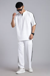 White Dobby Fabric Cord-set