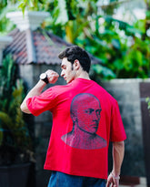 "Asmodeus calling" Red Oversized T-Shirt