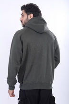 Olive Green Solid Sinskari Crew Hoodie