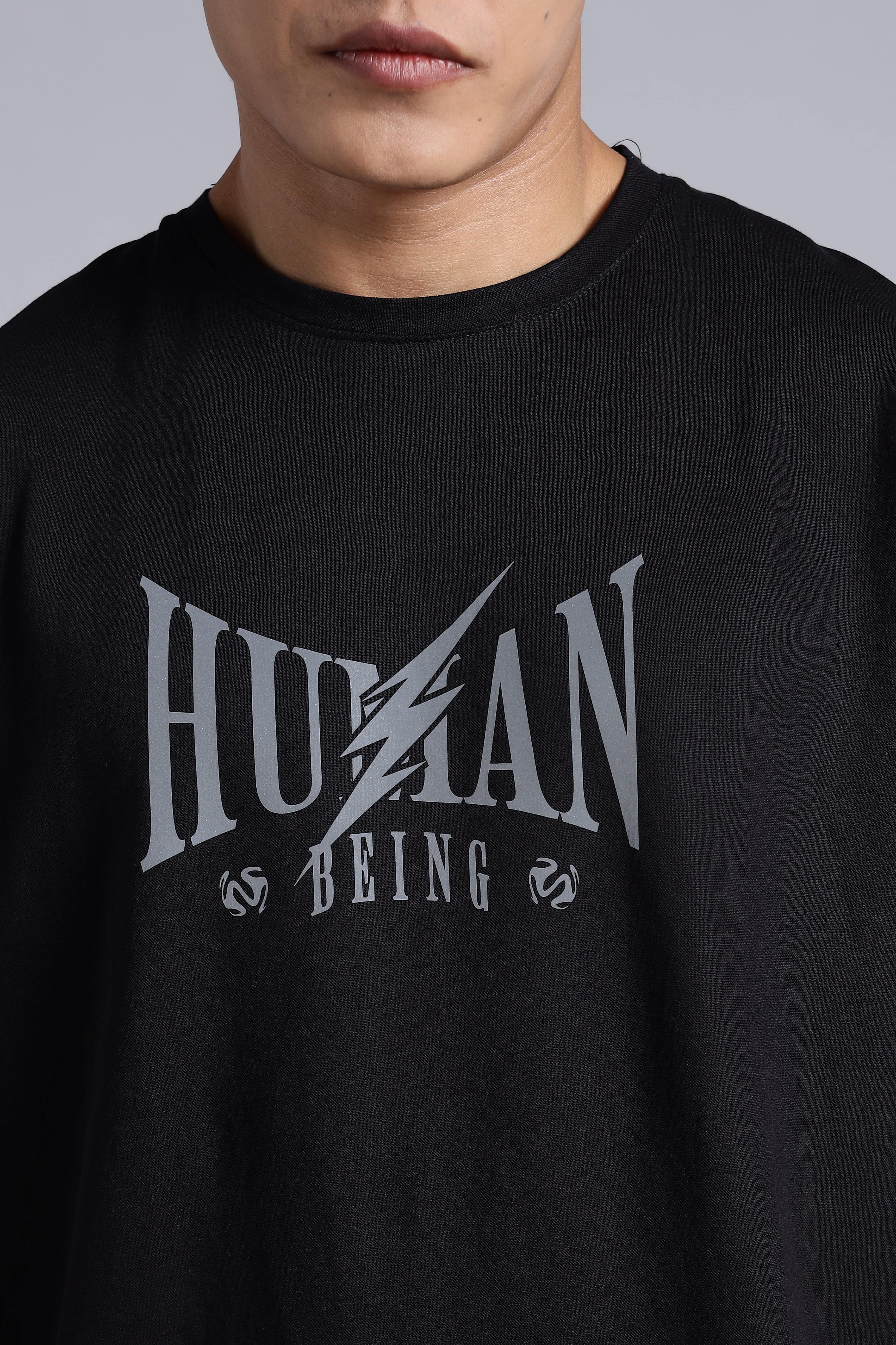 Human being black oversized T-shirt