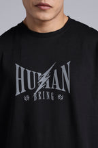 Human being black oversized T-shirt