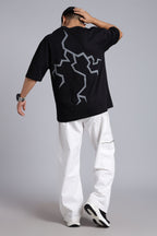 Human being black oversized T-shirt