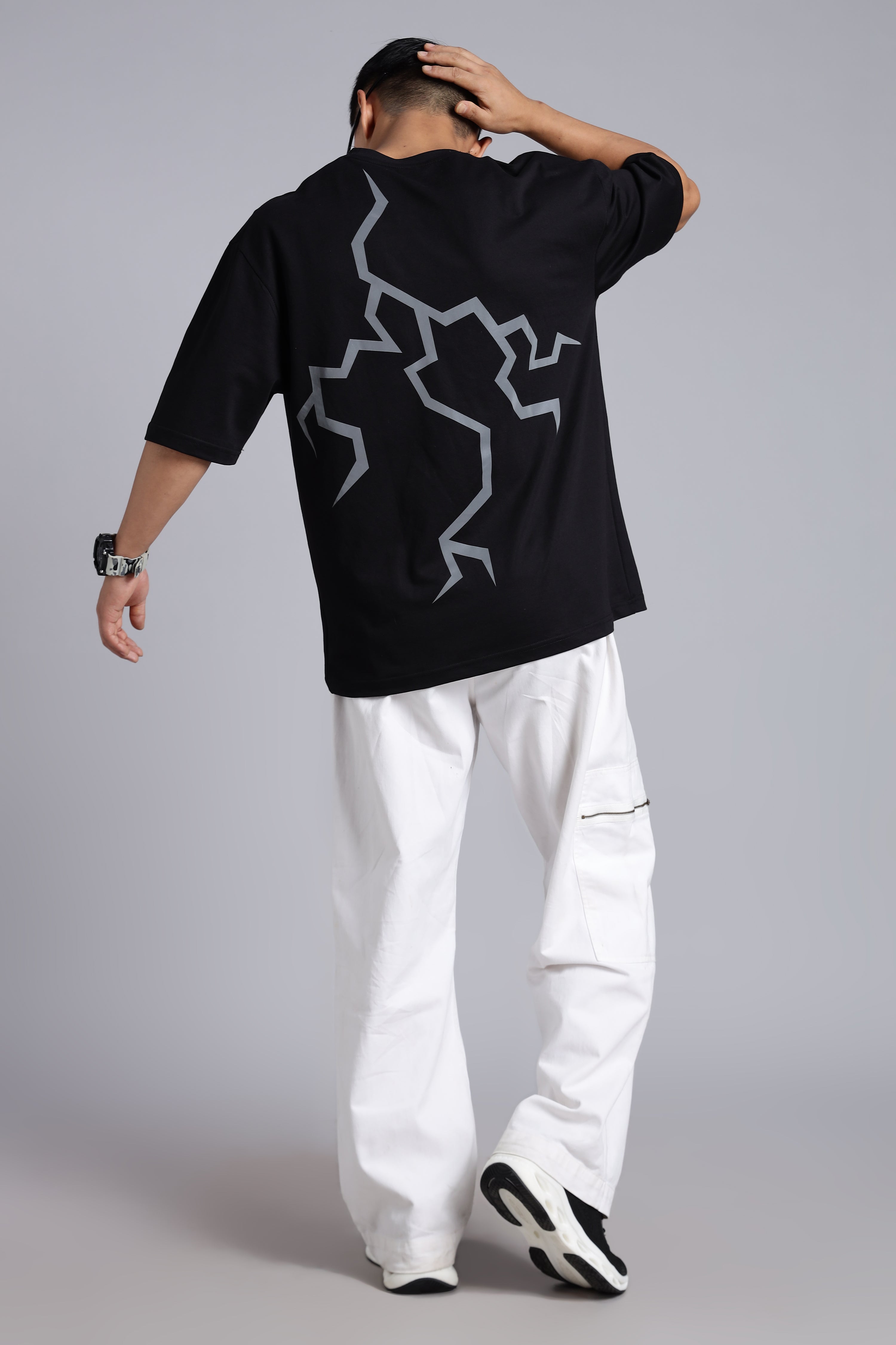 Human being black oversized T-shirt
