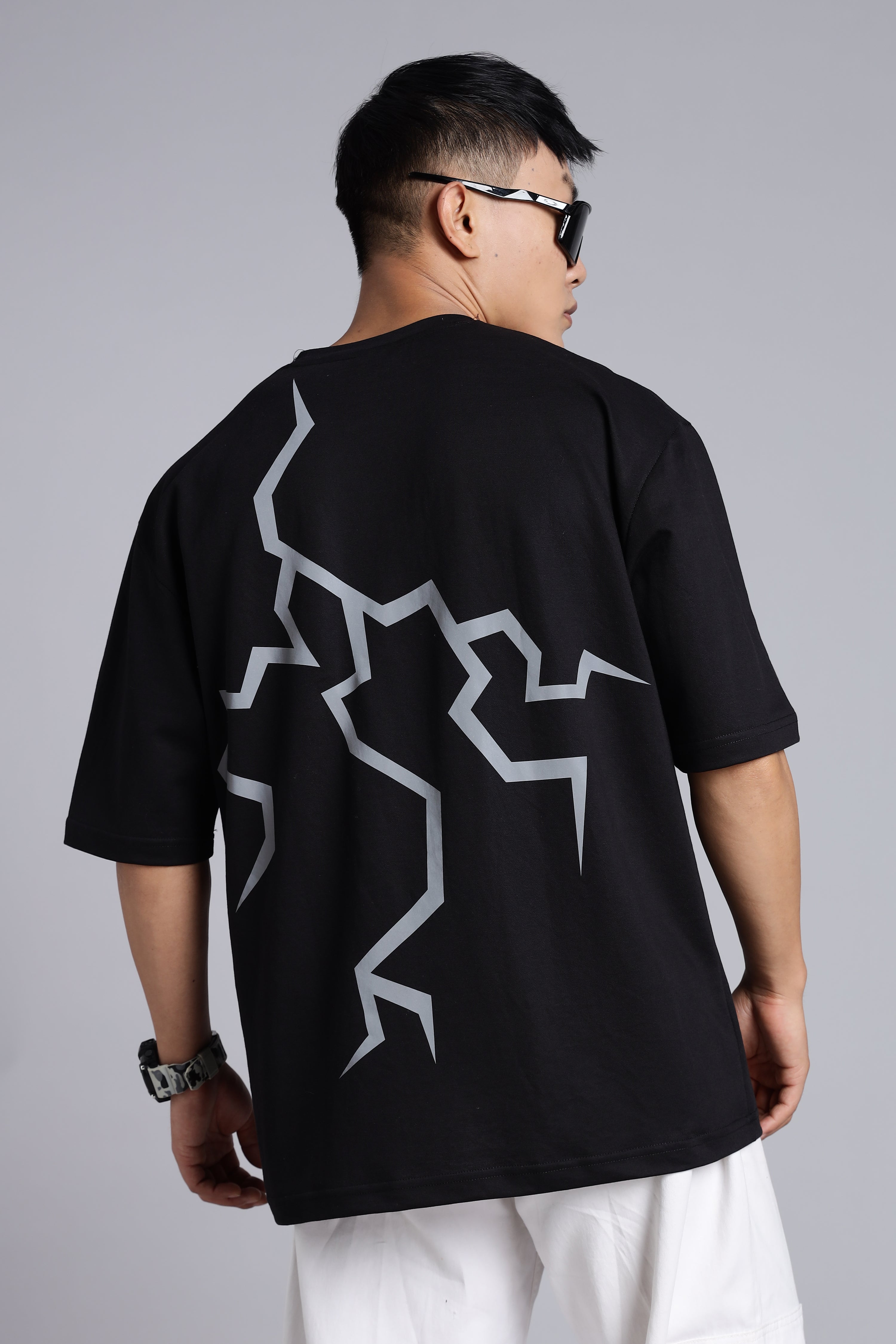 Human being black oversized T-shirt