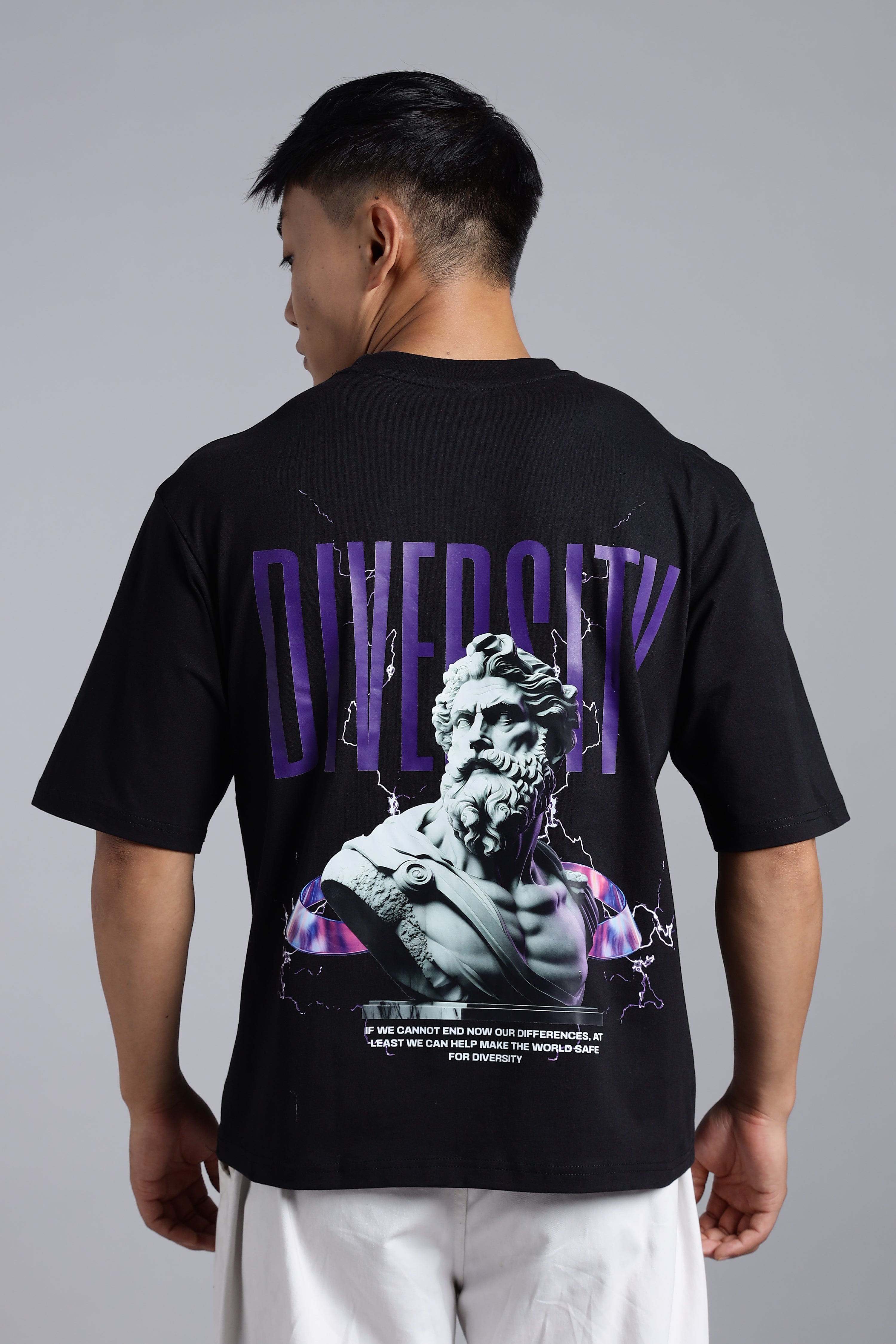 'Diversity' Black Oversized T-Shirt