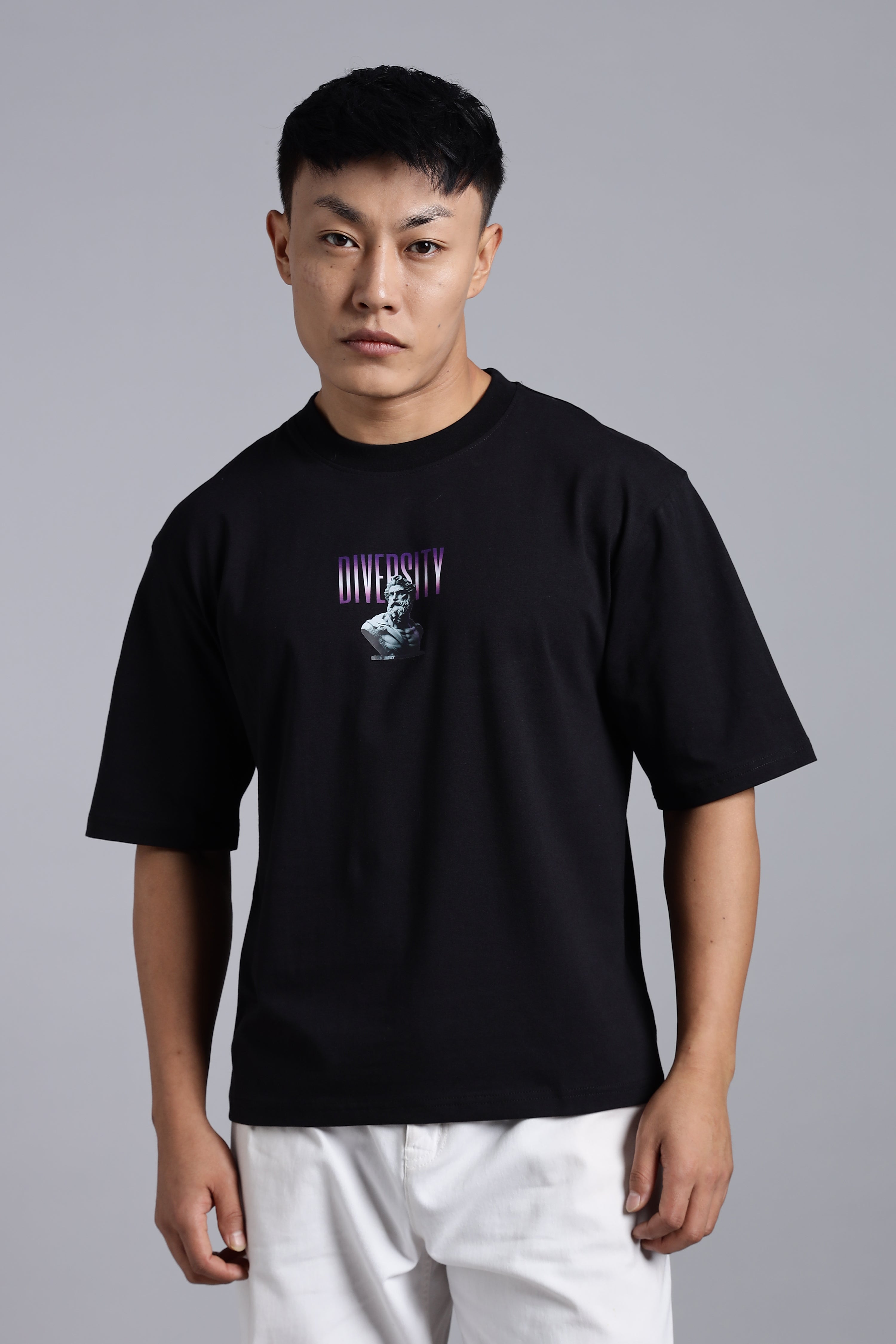 'Diversity' Black Oversized T-Shirt