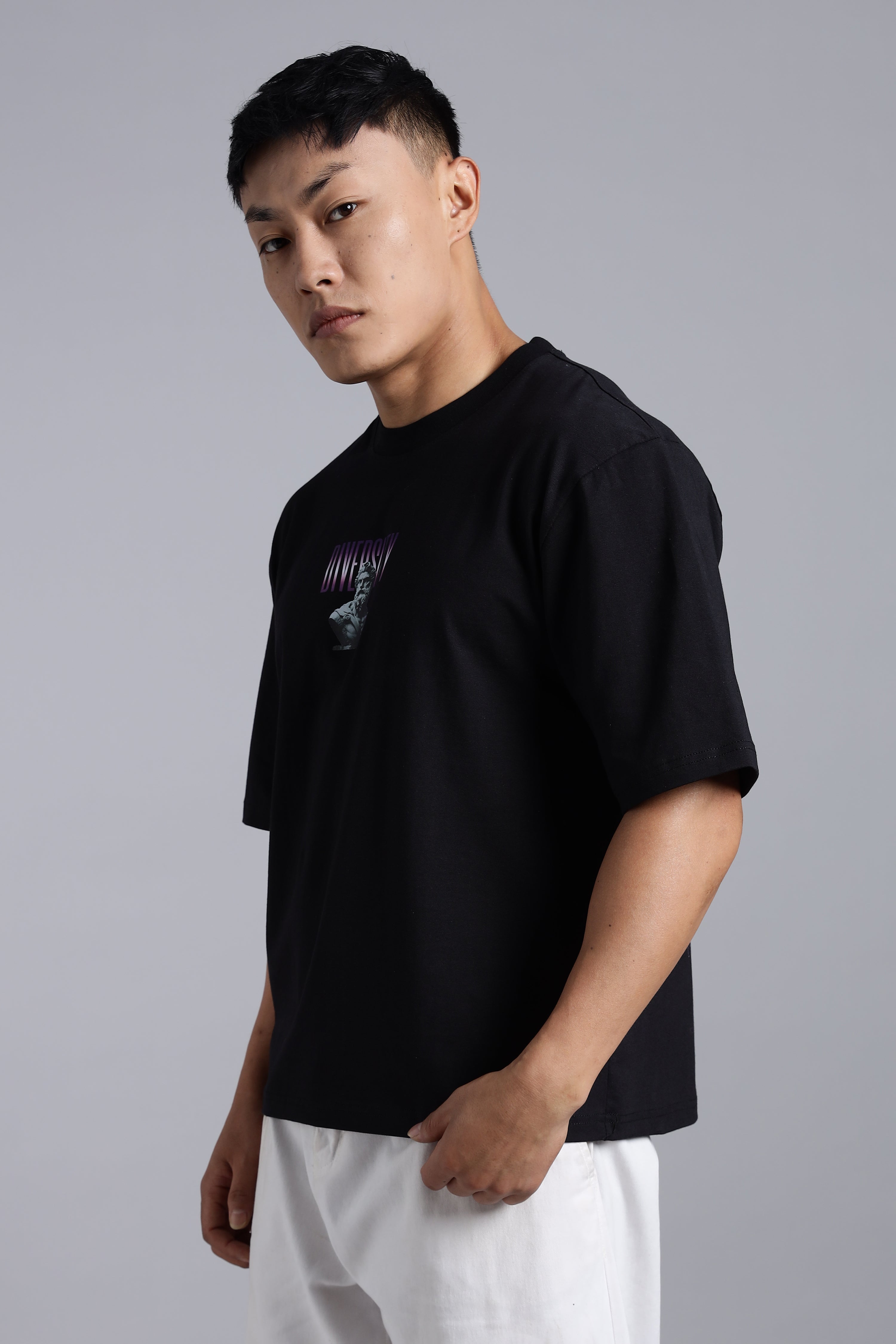 'Diversity' Black Oversized T-Shirt
