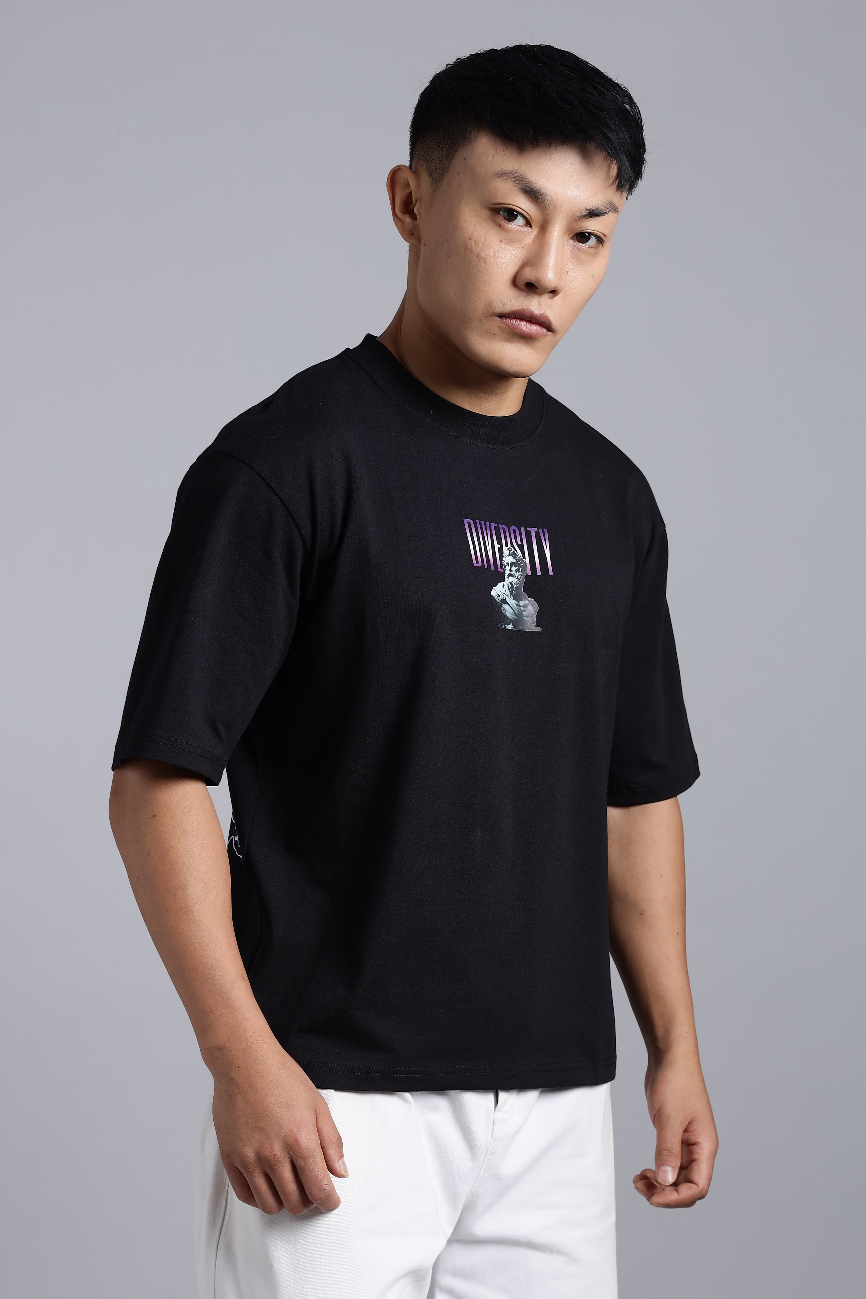 'Diversity' Black Oversized T-Shirt