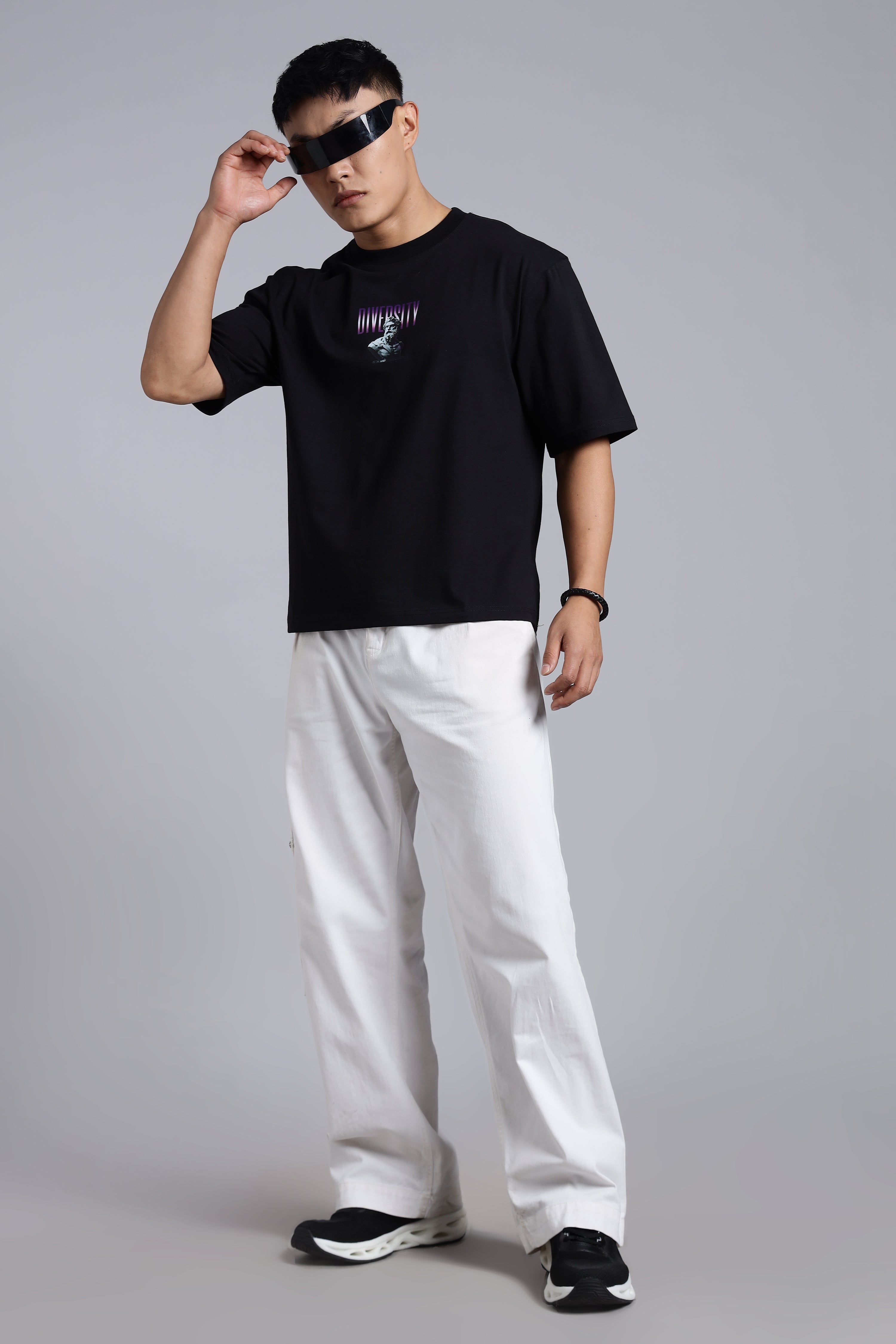 'Diversity' Black Oversized T-Shirt