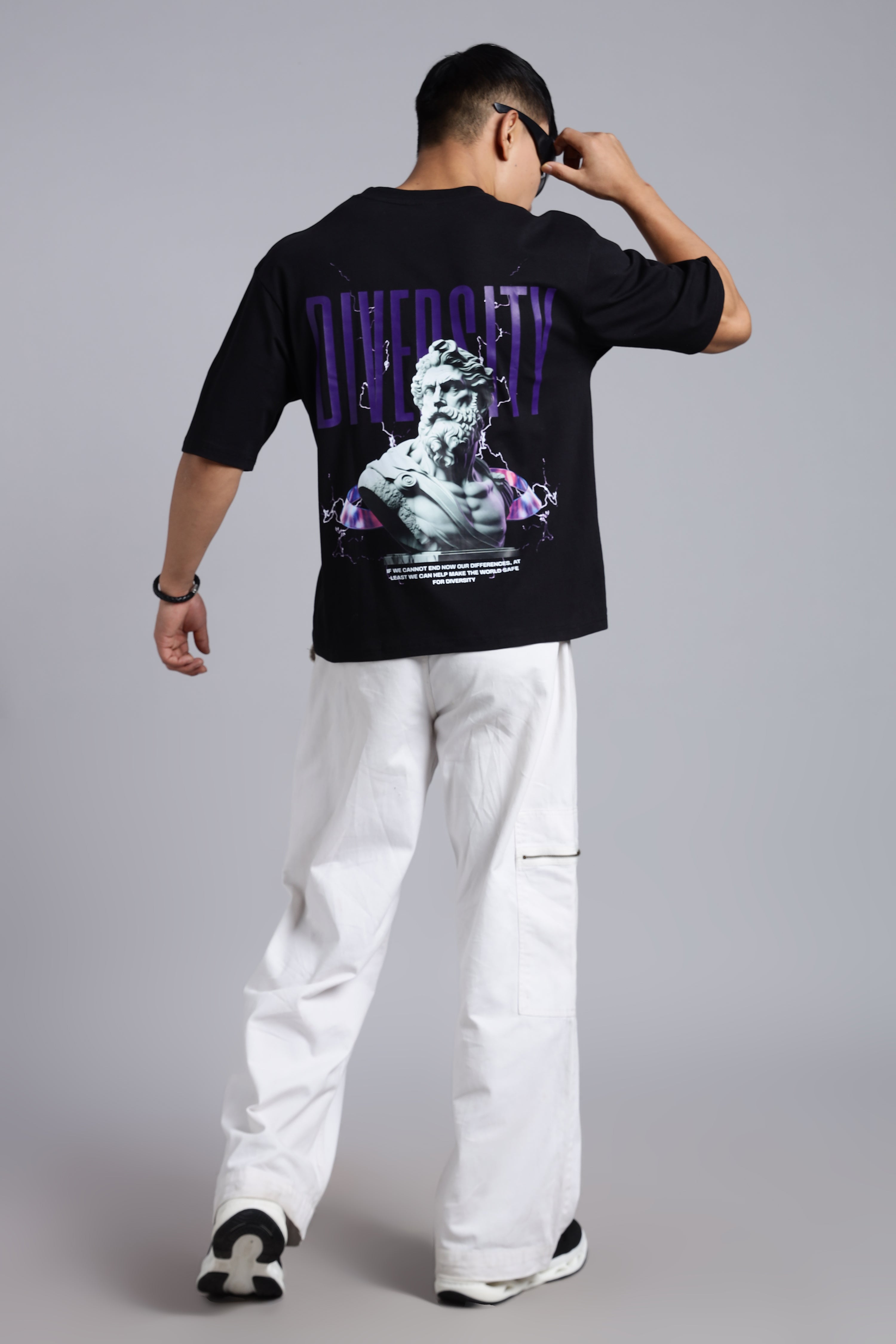 'Diversity' Black Oversized T-Shirt