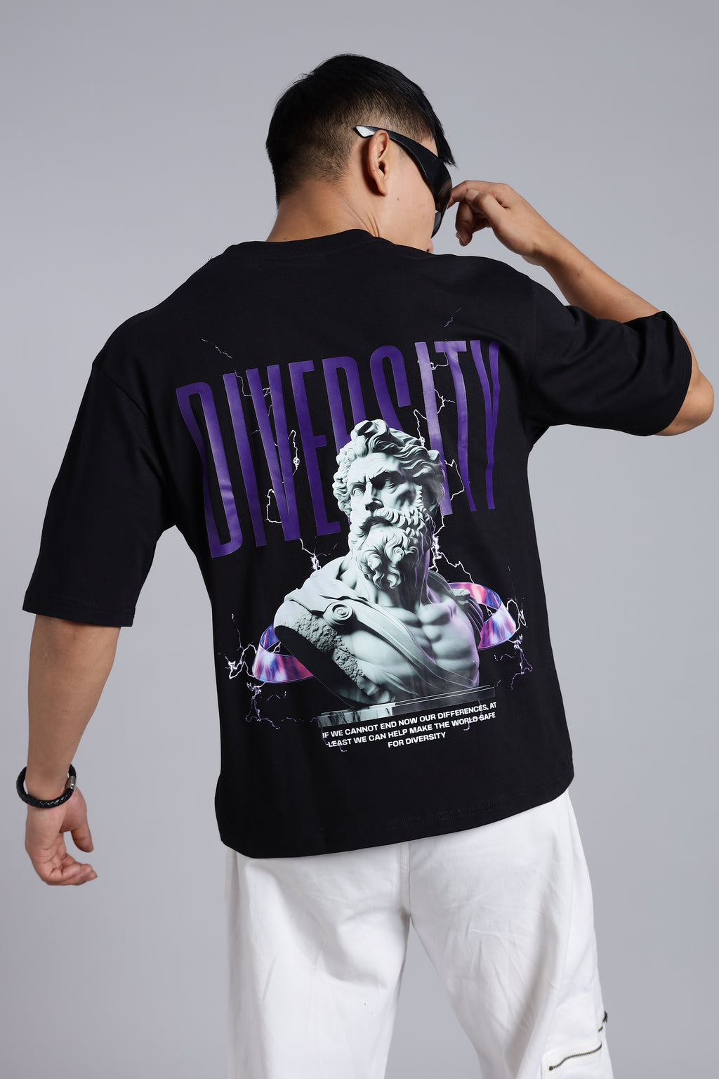 'Diversity' Black Oversized T-Shirt