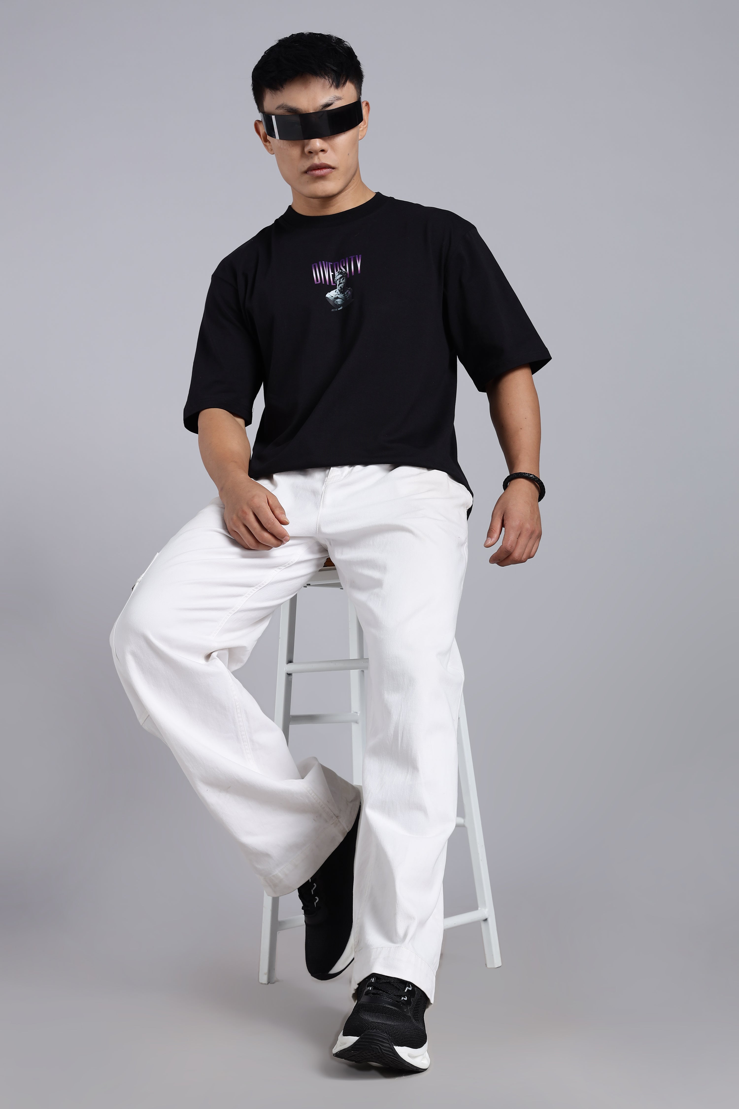 'Diversity' Black Oversized T-Shirt