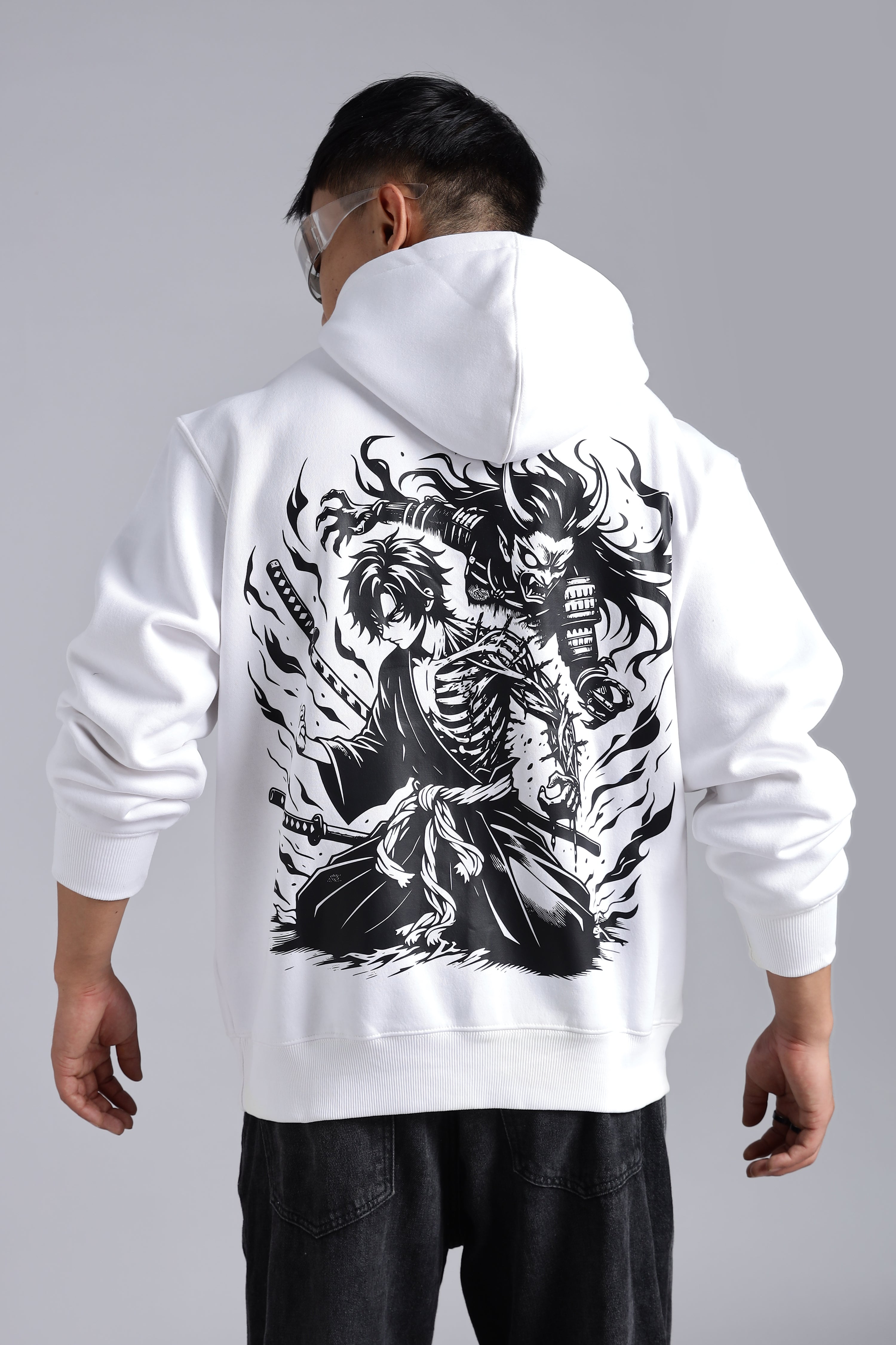 White Demon-Samurai hoodie