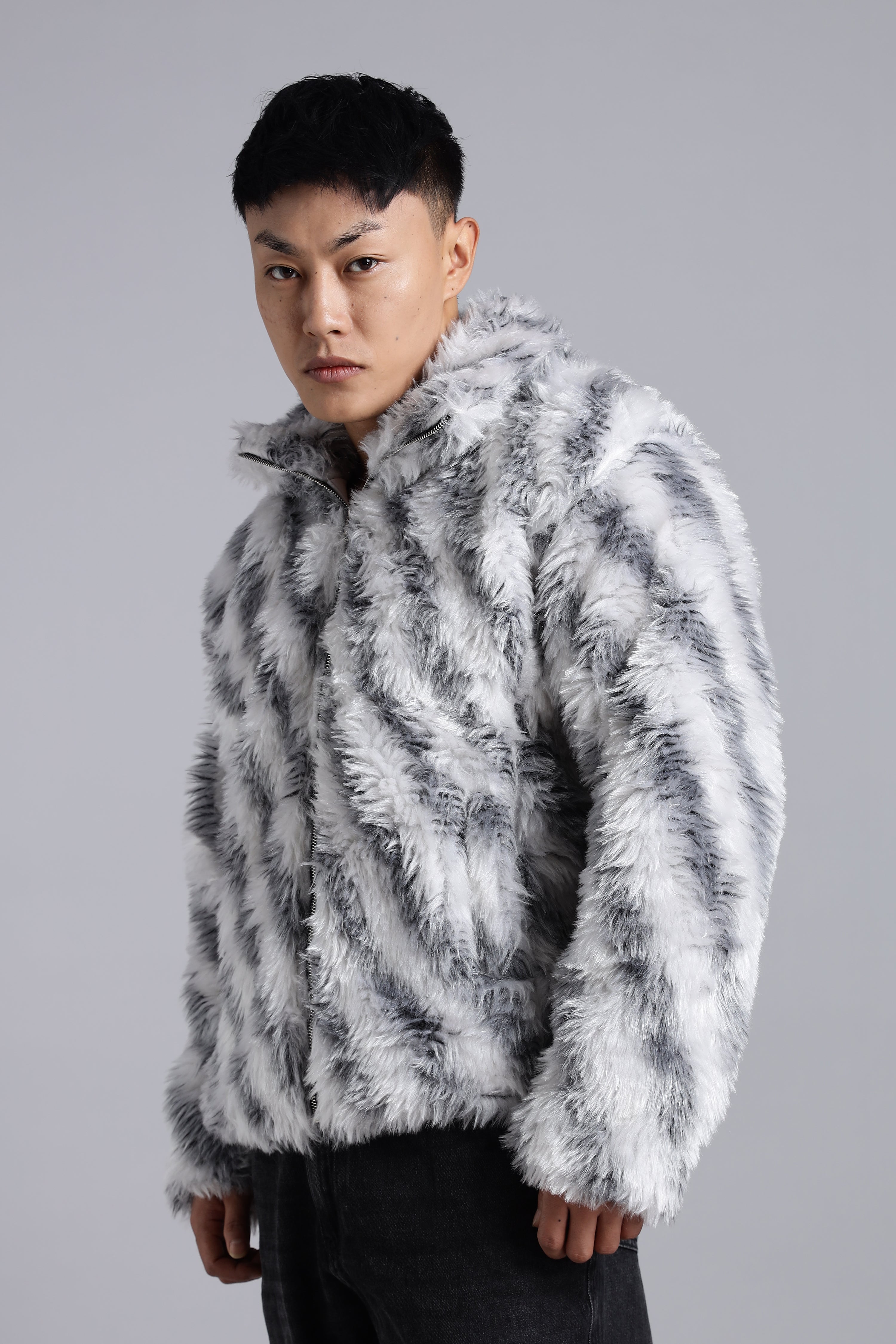 White Faux-Fur Jacket