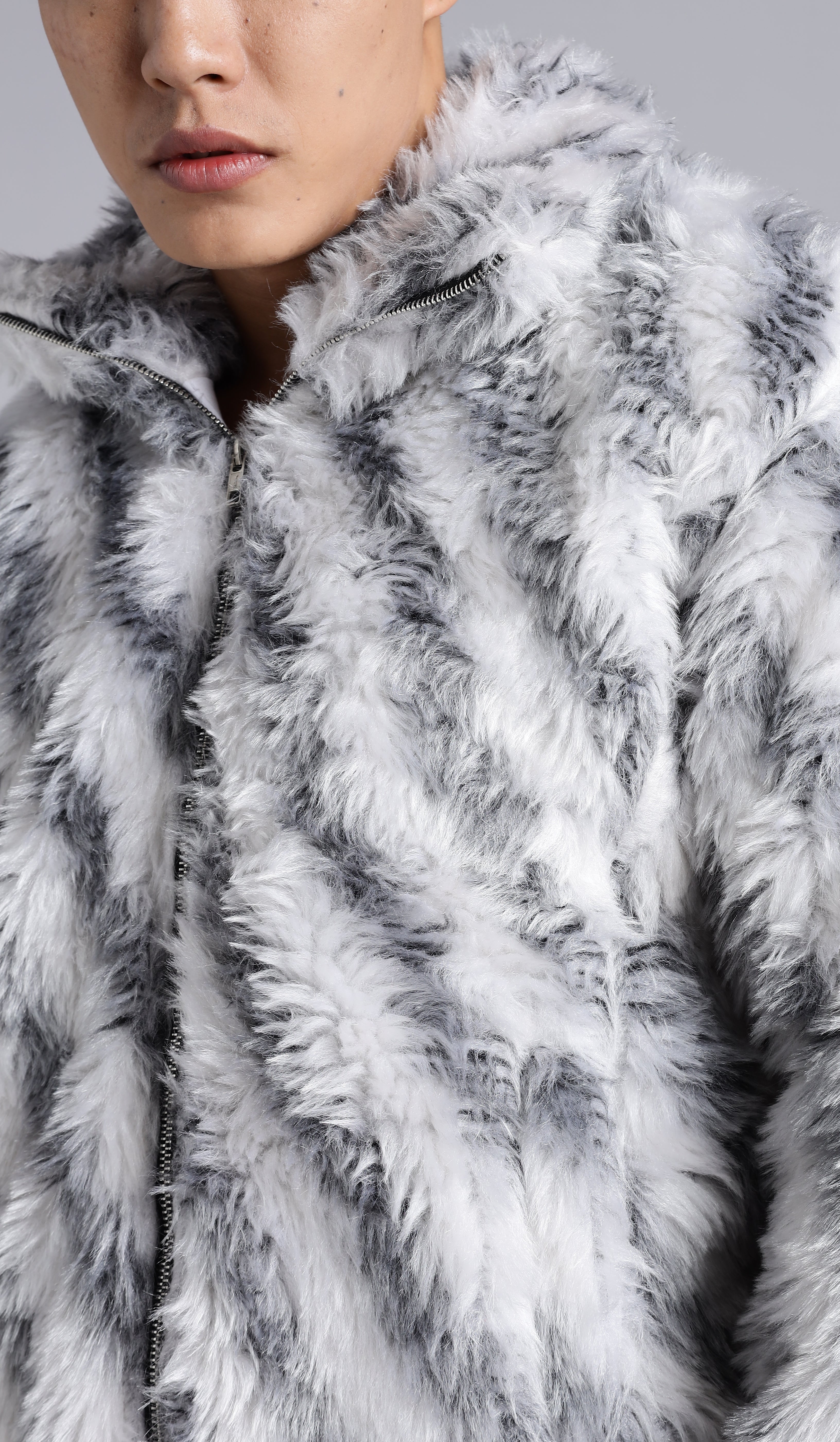 White Faux-Fur Jacket