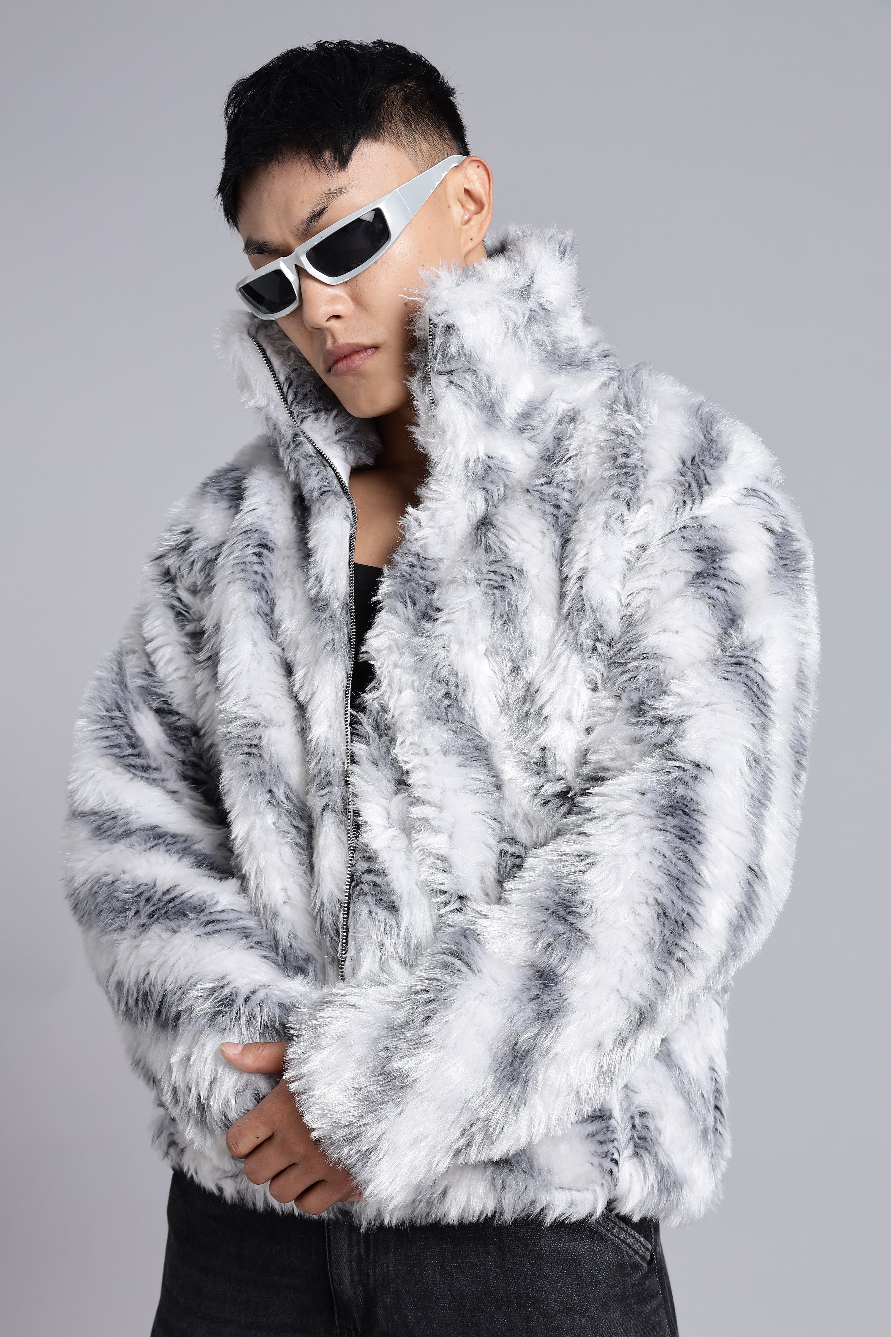 White Faux-Fur Jacket