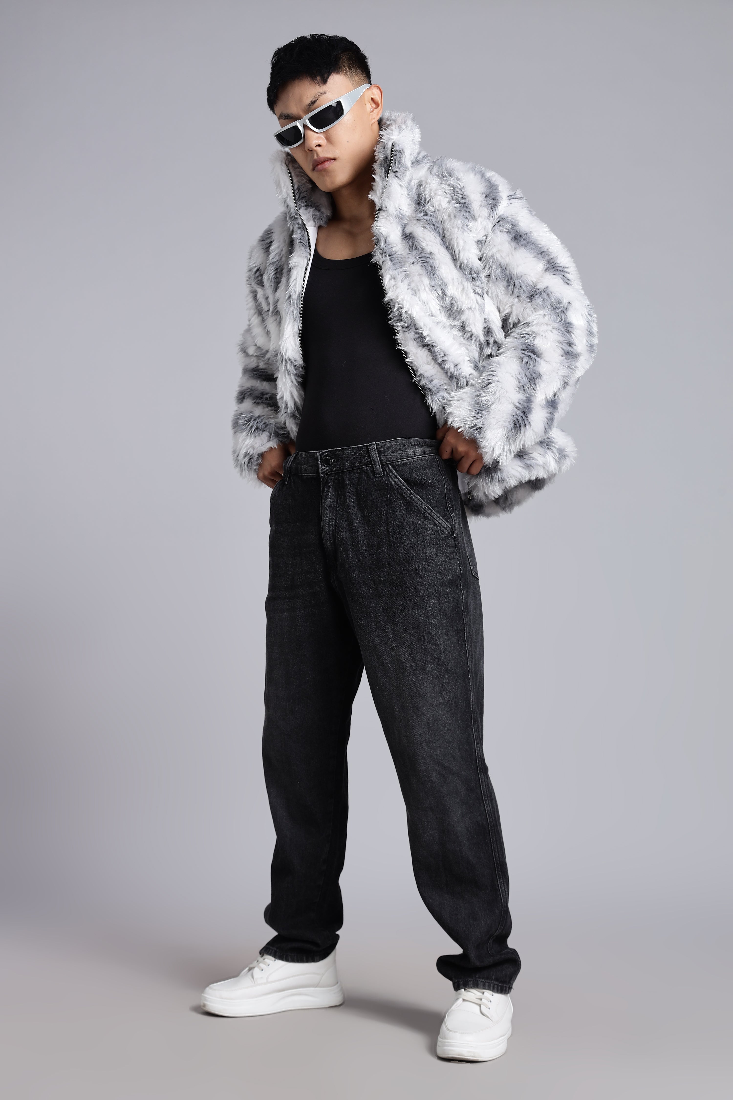 White Faux-Fur Jacket