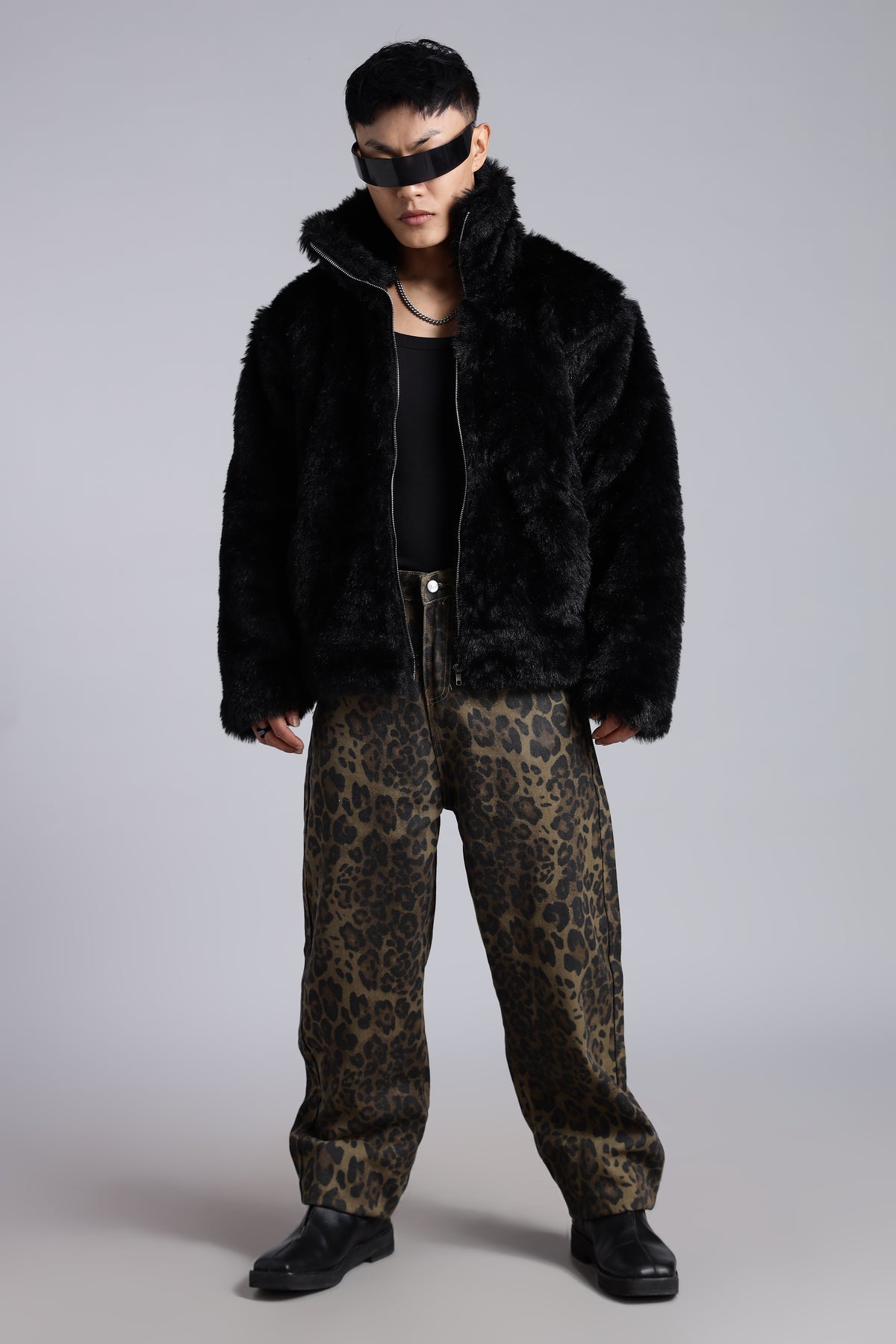 Black Faux-Fur Jacket Main image