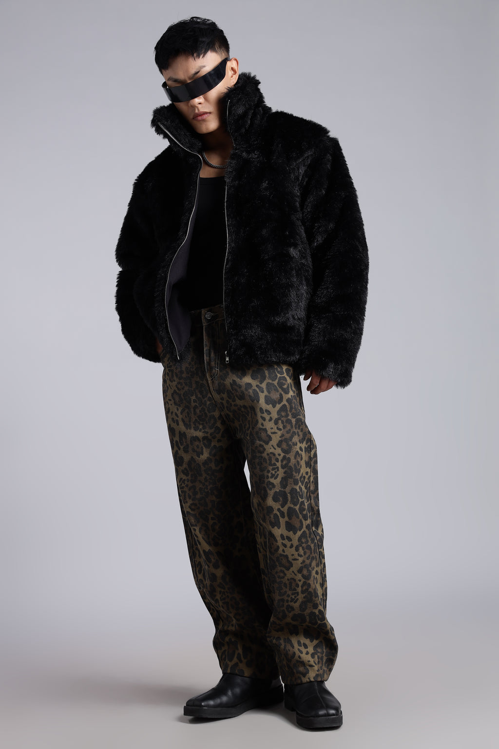 Black Faux-Fur Jacket