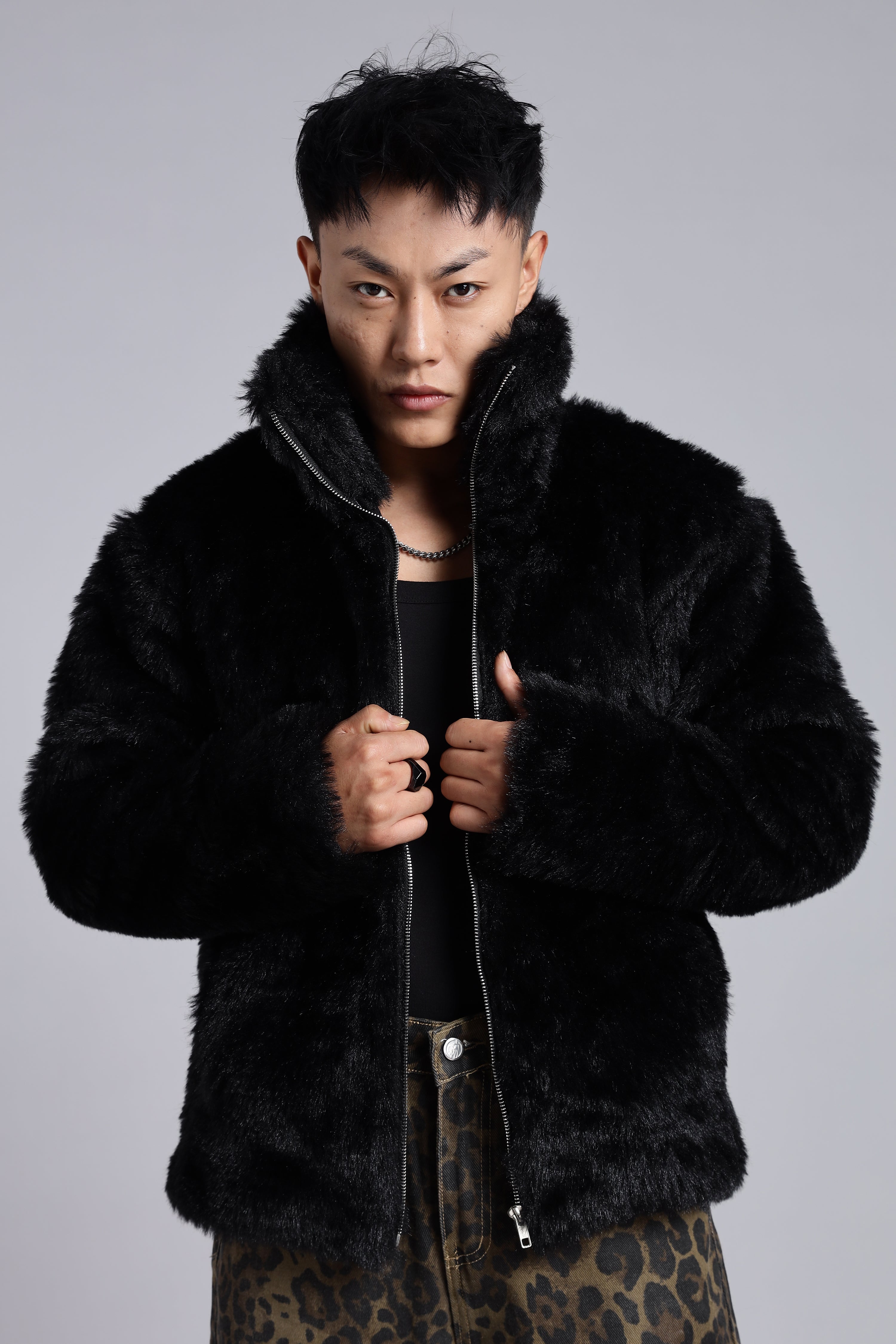 Black Faux-Fur Jacket