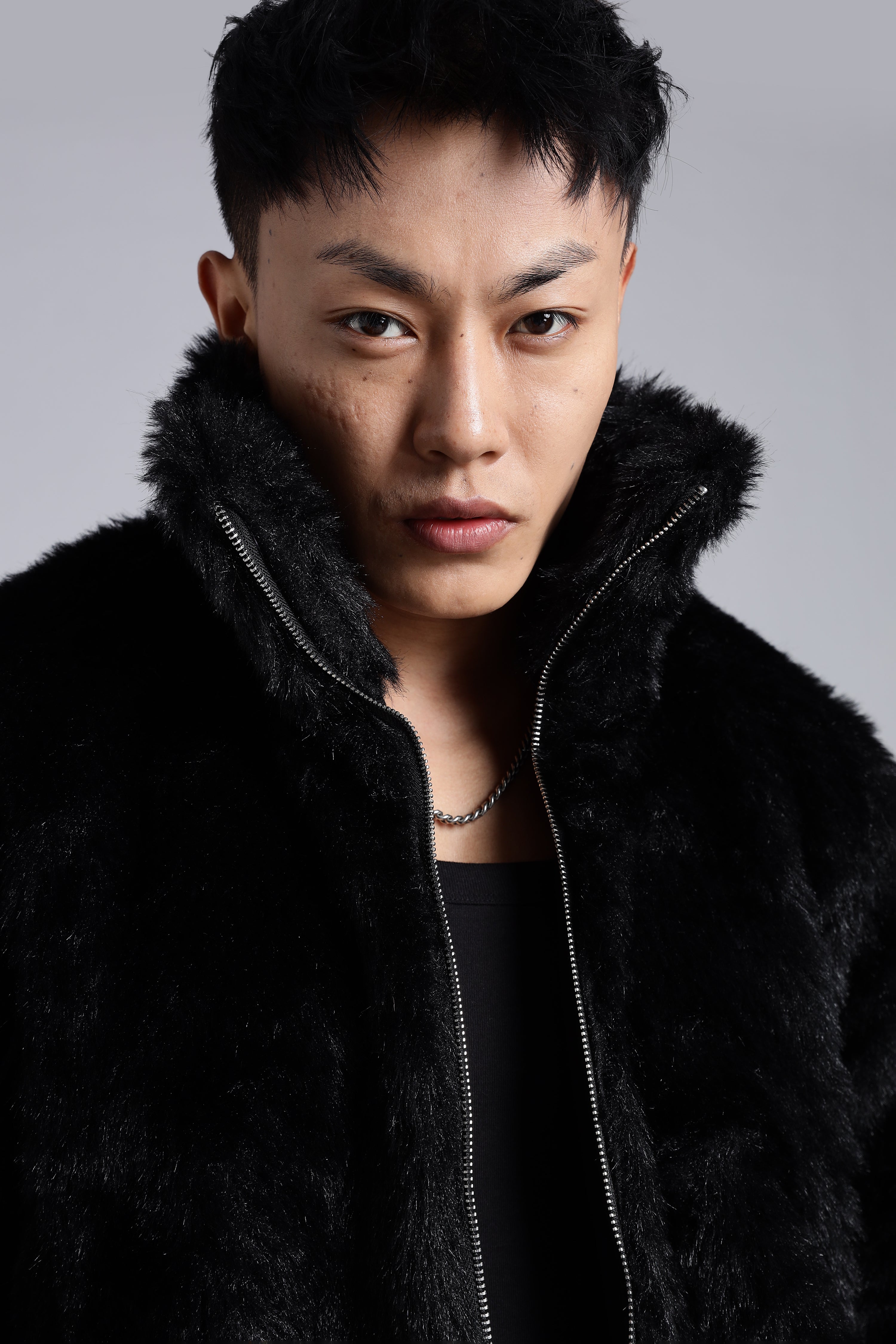 Black Faux-Fur Jacket