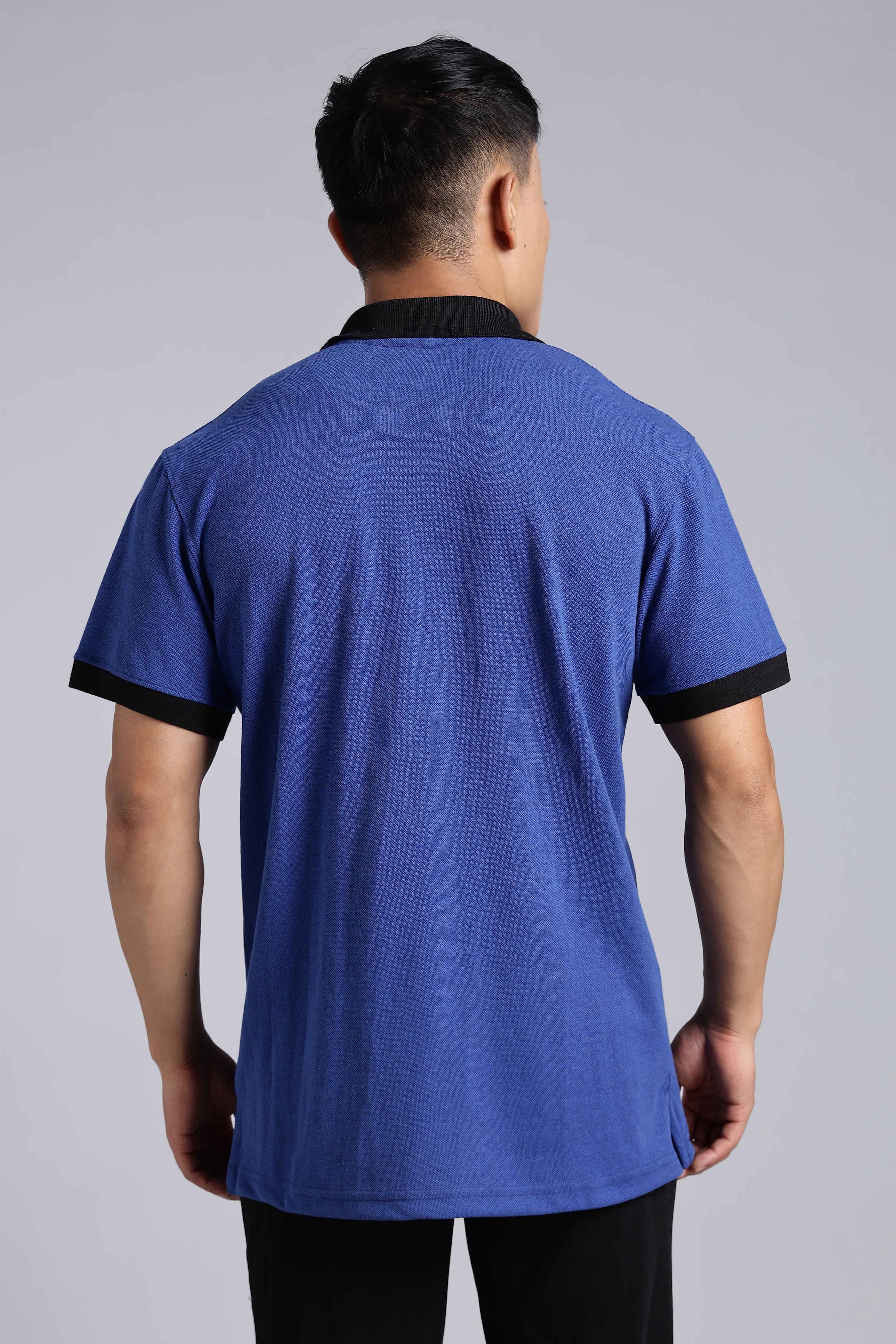 Airforce blue Contrast Polo T-shirt