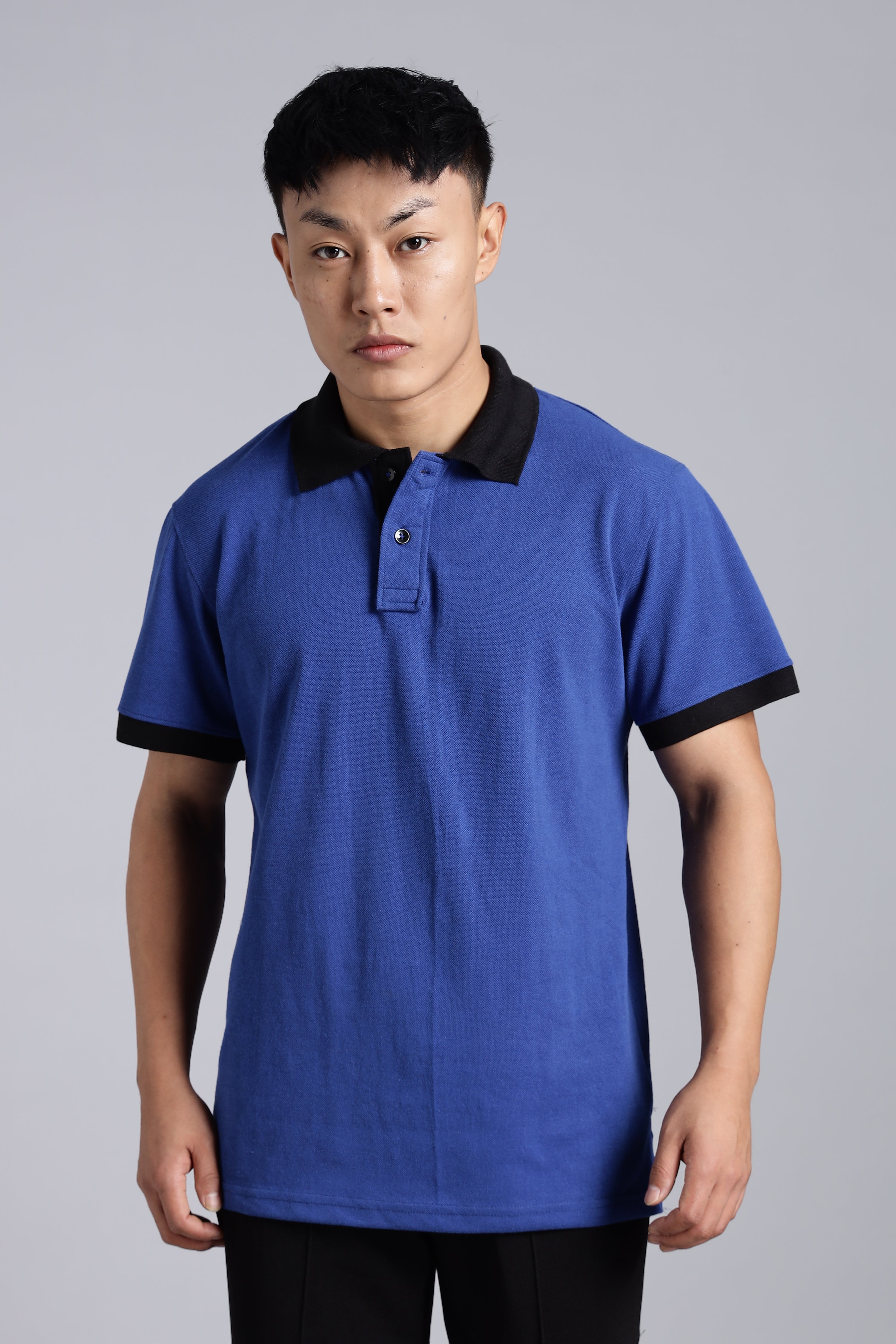 Airforce blue Contrast Polo T-shirt