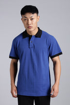 Airforce blue Contrast Polo T-shirt