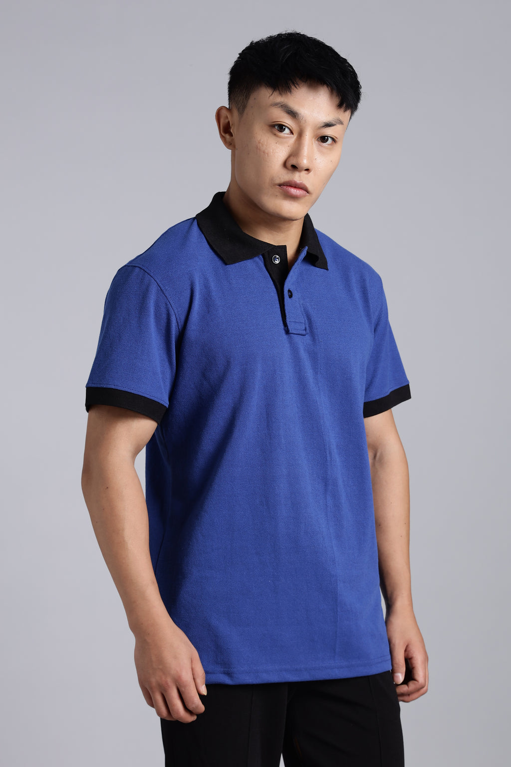 Airforce blue Contrast Polo T-shirt