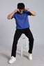Airforce blue Contrast Polo T-shirt