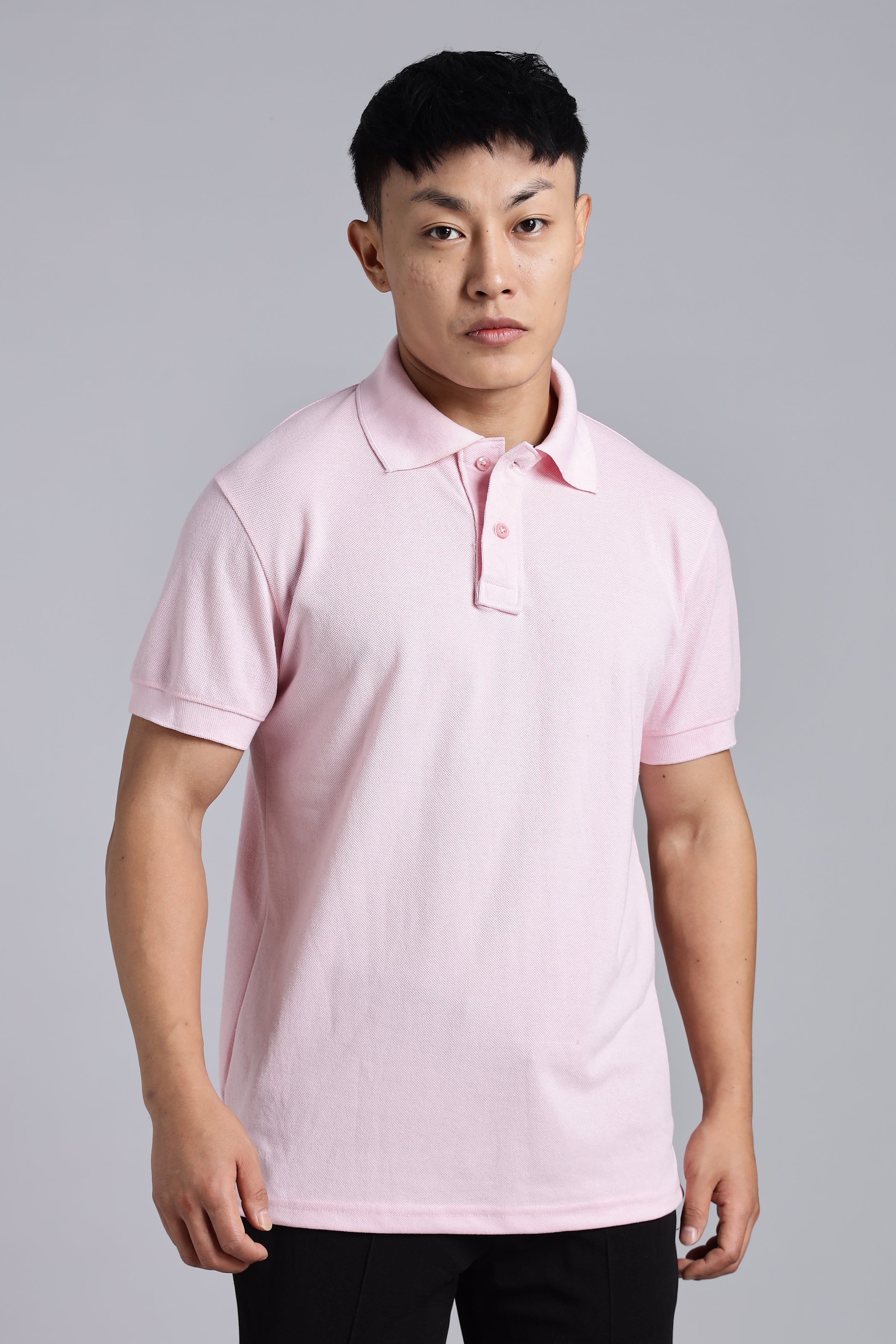 Solid Pink Polo T-shirt