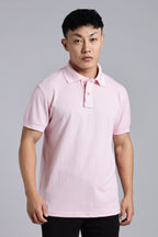 Solid Pink Polo T-shirt