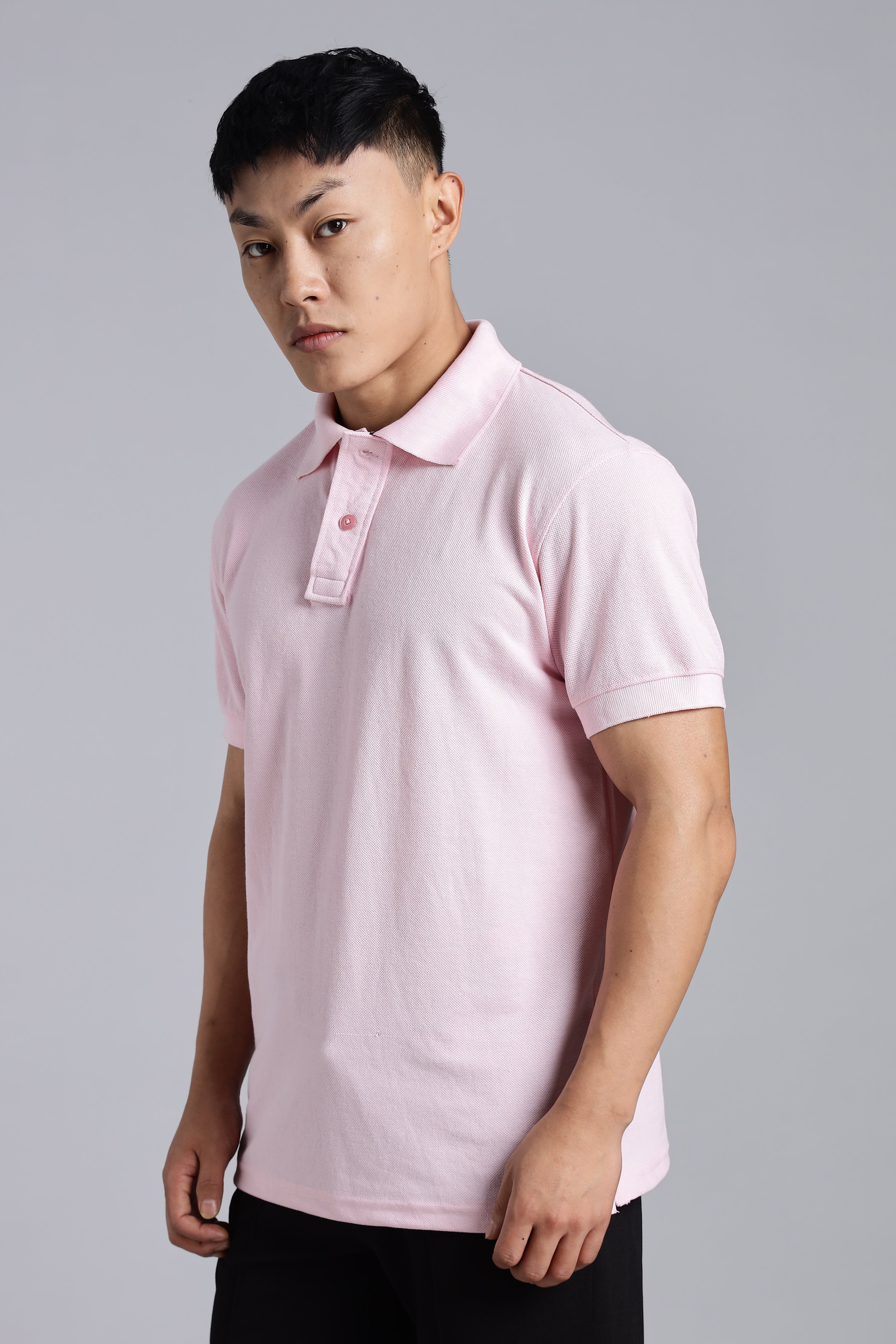 Solid Pink Polo T-shirt