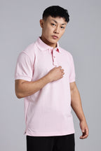 Solid Pink Polo T-shirt