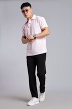 Solid Pink Polo T-shirt