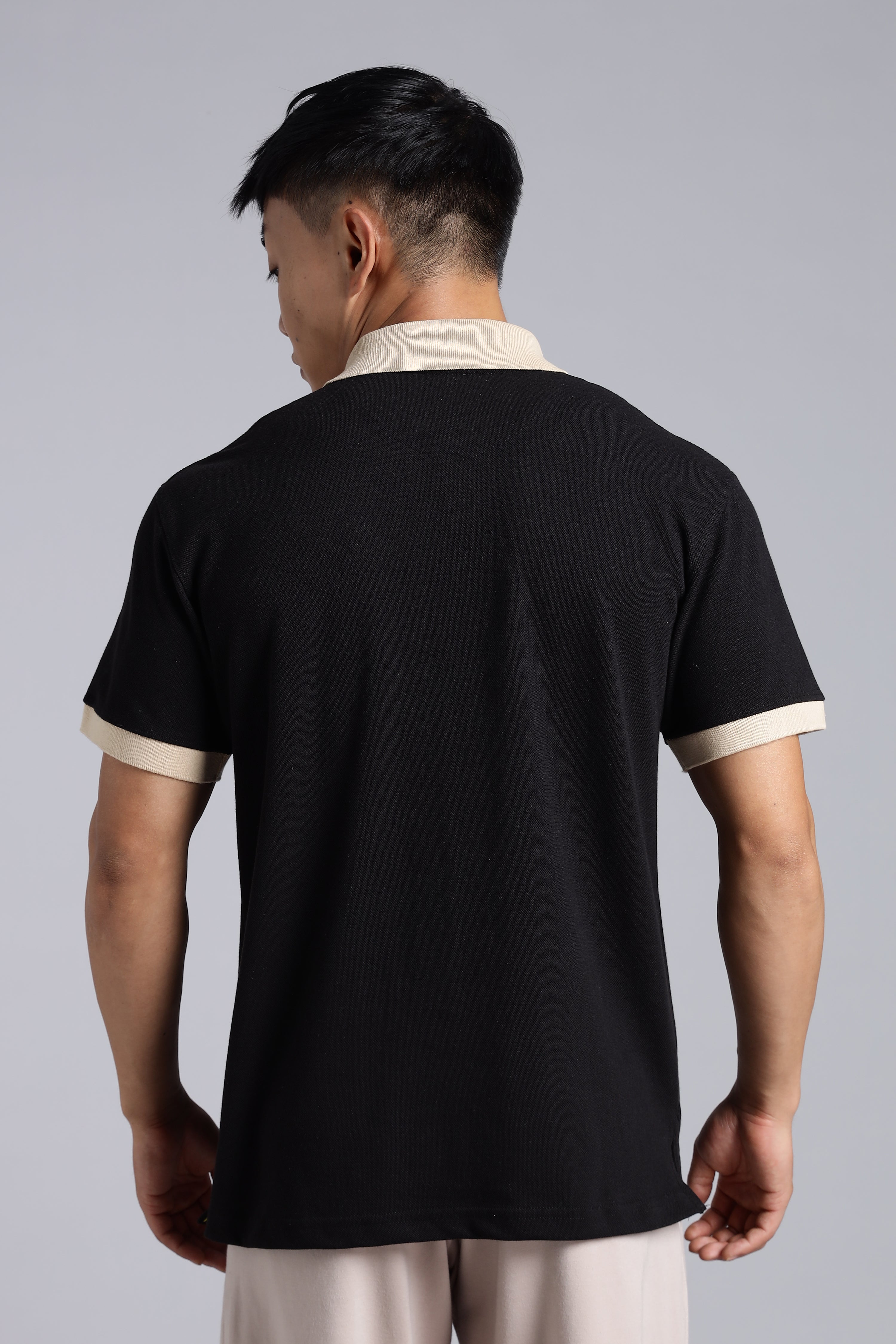 Black contrast Polo T-shirt