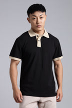 Black contrast Polo T-shirt
