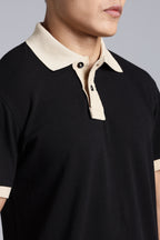 Black contrast Polo T-shirt