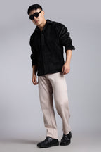 Rabbit Velvet Fabric Black Shirts