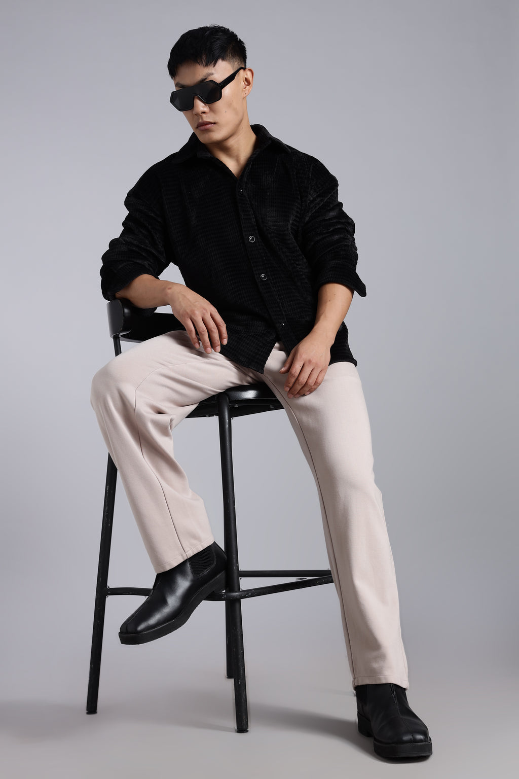 Rabbit Velvet Fabric Black Shirts
