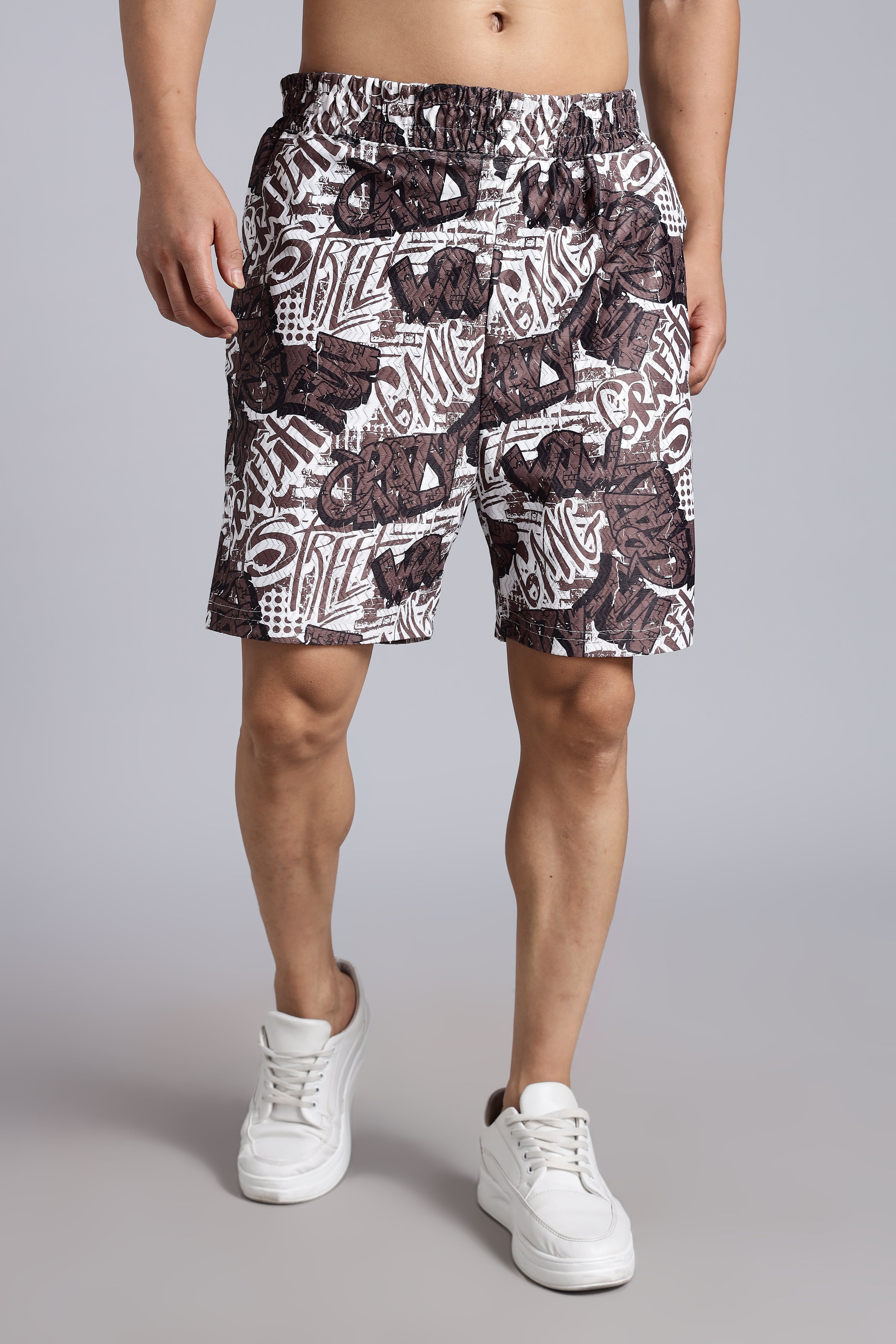 Brown Graffiti Print Cord-Sets