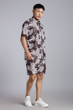 Brown Graffiti Print Cord-Sets