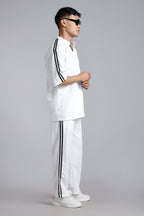 White Dobby Fabric Cord-set
