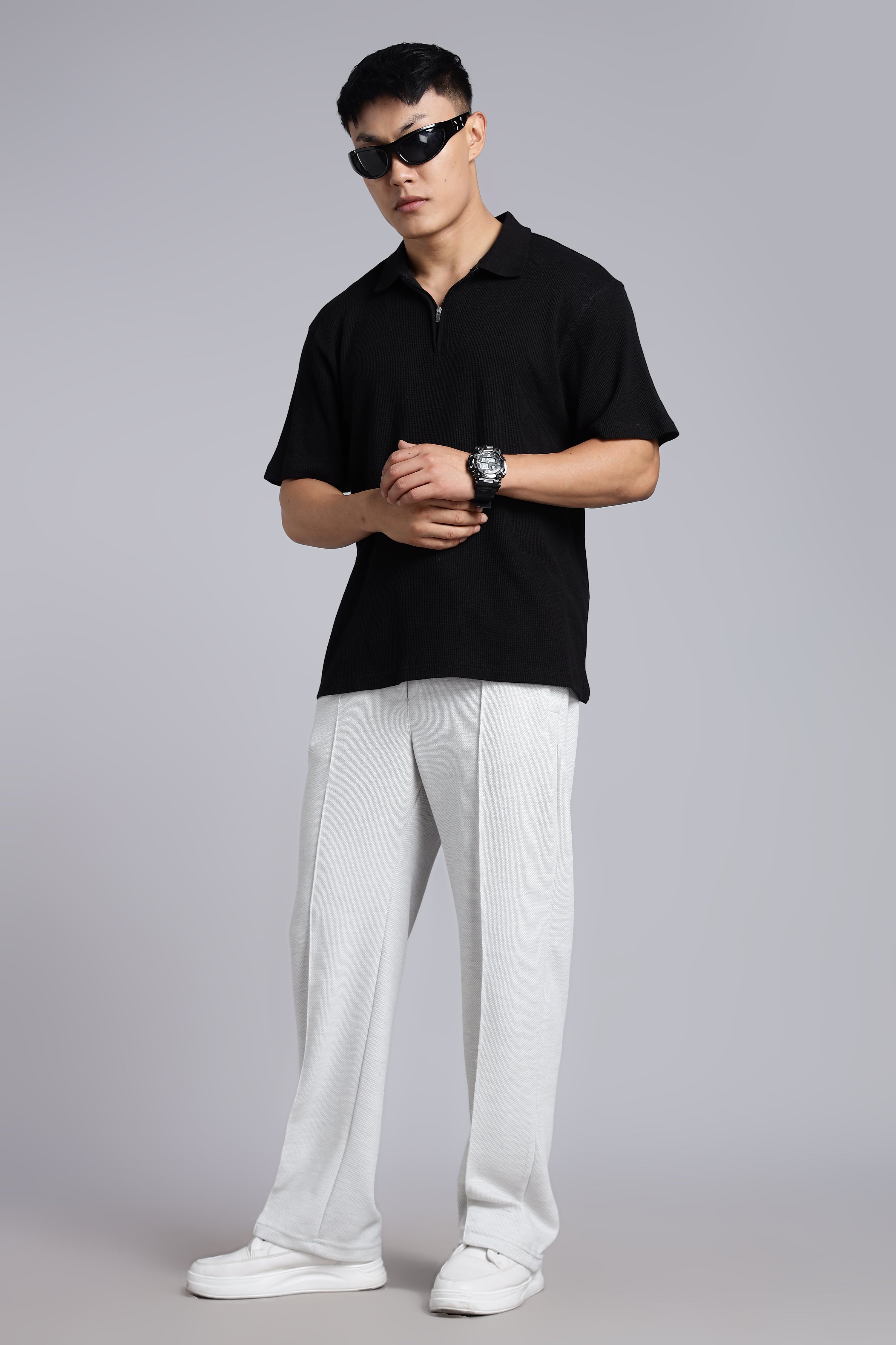 Melange Acru Fabric Trousers Main image