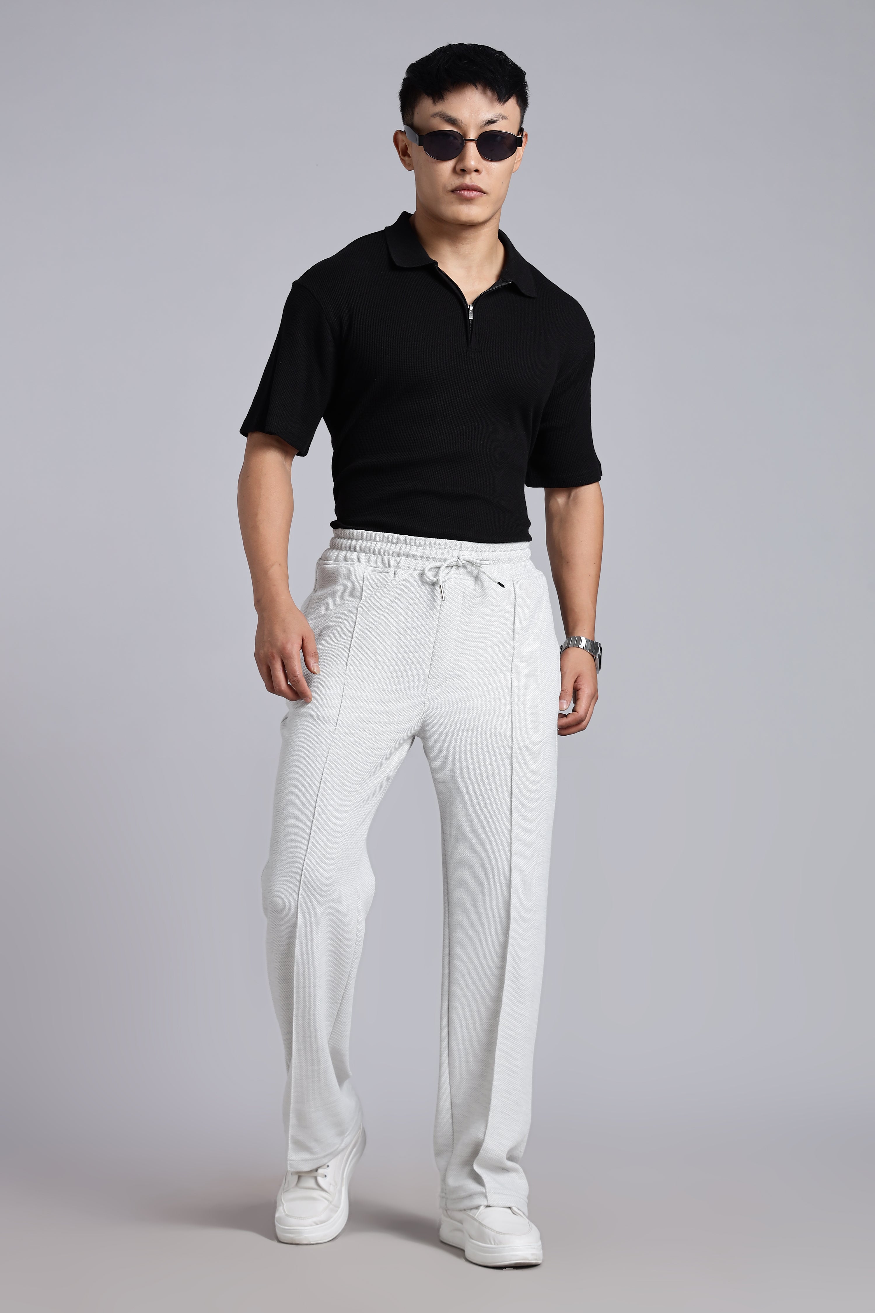 Melange Acru Fabric Trousers
