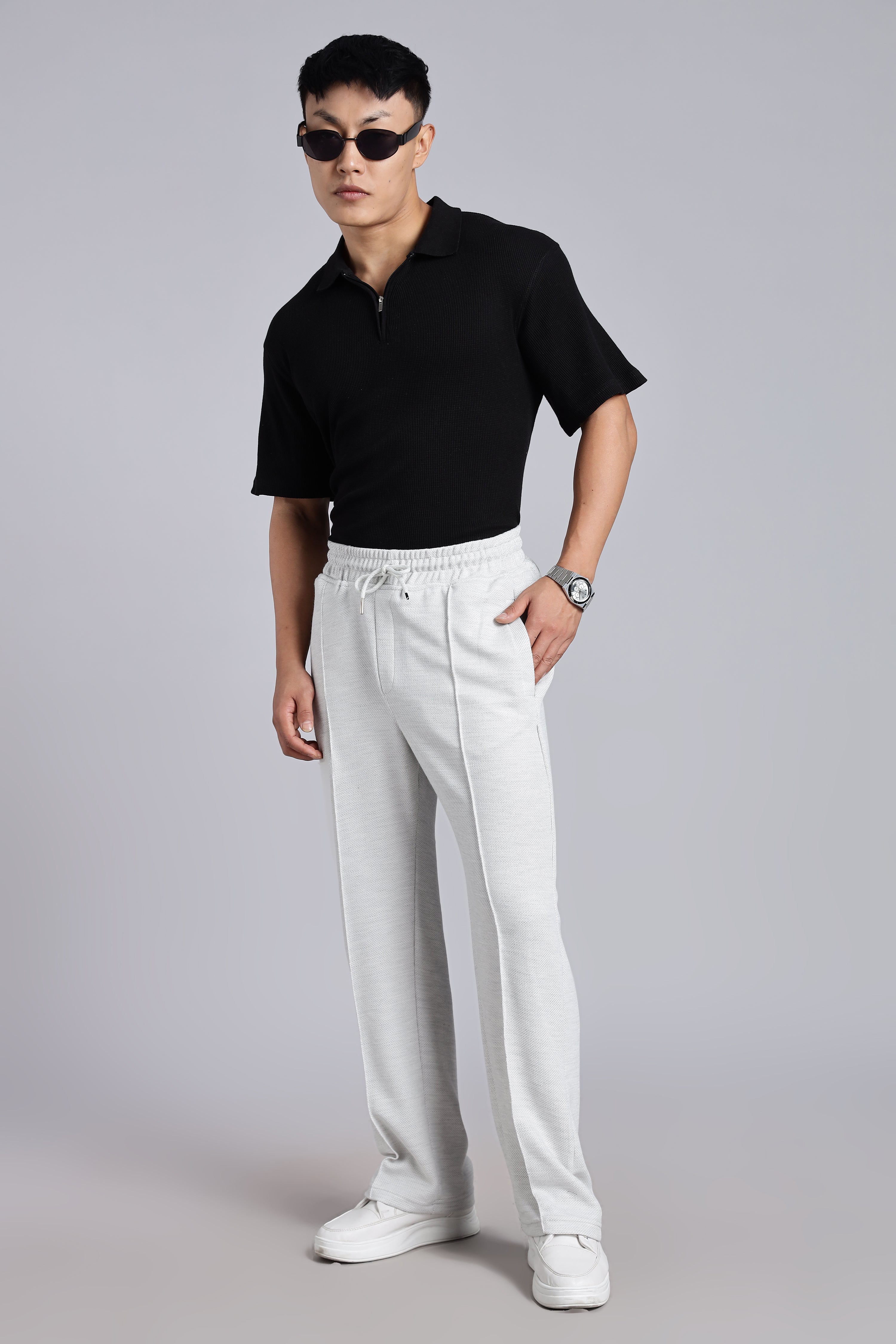 Melange Acru Fabric Trousers
