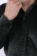 Rabbit Velvet Fabric Olive Shirt